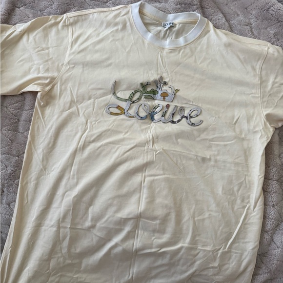 Loewe Cream Embroidered Logo T-Shirt - Picture 2 of 3